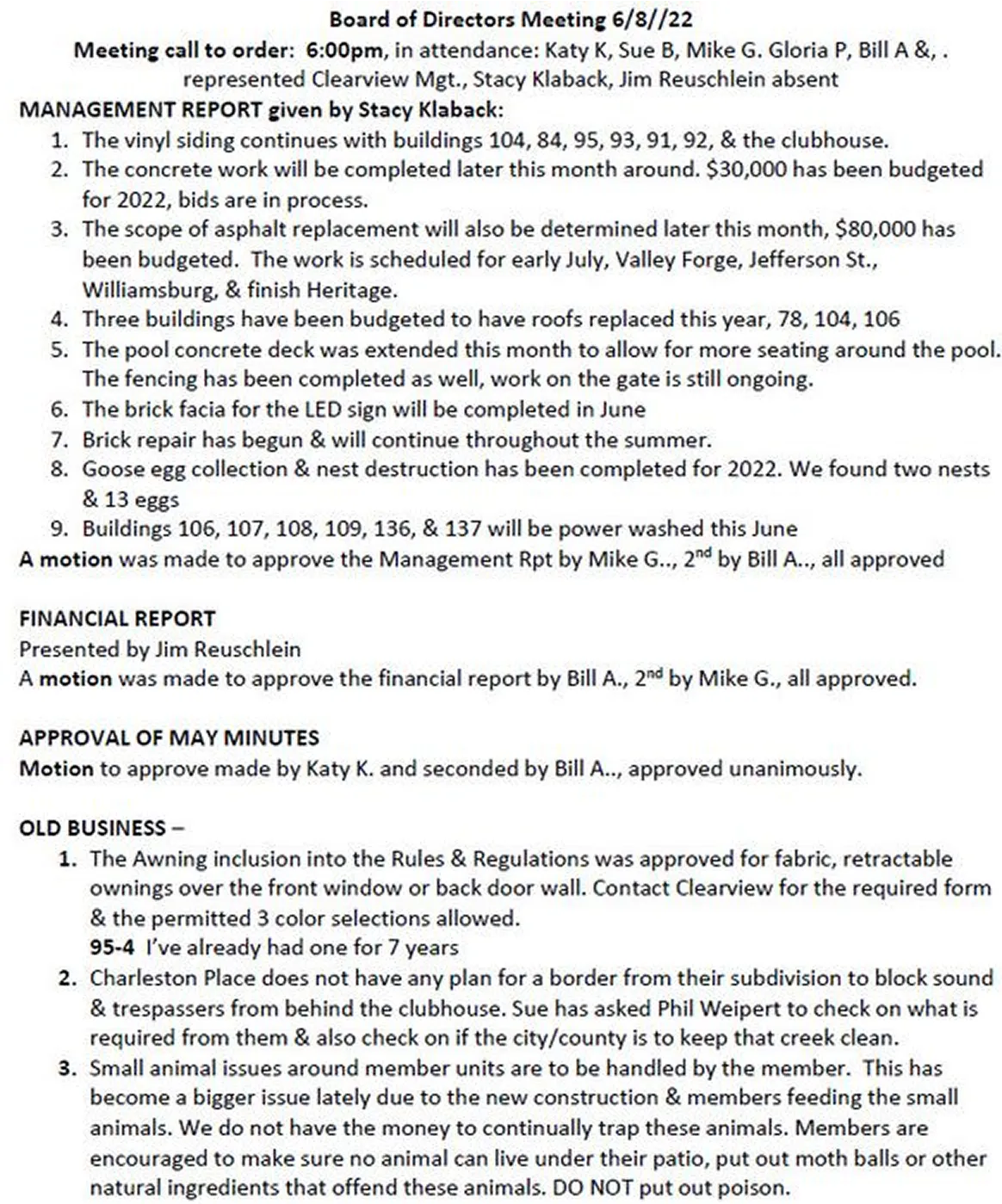 Board of Directors meeting minutes, June 2022. Board of Directors meeting minutes, June 2022.